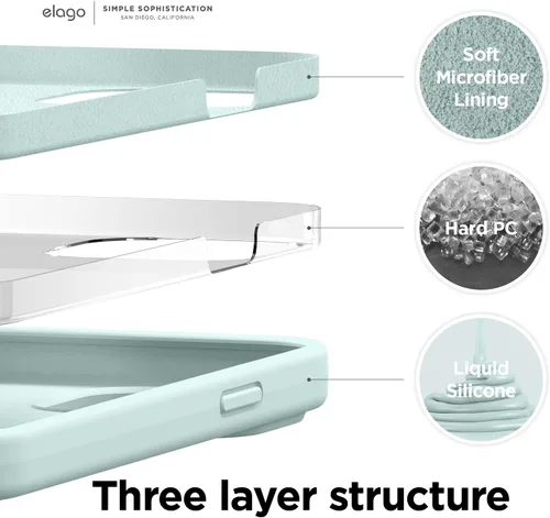 Vista 2 de elago Funda de Silicona Líquida Compatible con Funda iPhone 13 Pro Max (6.7 pulgadas), Protección de Cámara con Pantalla Completa, Microfibra Suave