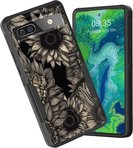 Vista 15 de Funda para Pixel 6A, funda protectora híbrida de doble capa resistente a prueba de golpes de policarbonato duro de silicona suave TPU para Google
