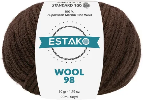 Vista 13 de Estako Wool 98 (paquete de 4 madejas) 100% lana merino superwash lana merino de peso medio suave hilo para tejer y ganchillo (4 x 1.76 onzas)