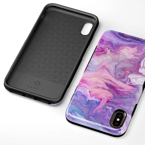 Vista 40 de Casely Funda para iPhone Xs Max Funda con estampado de festival (solo buenas vibraciones)