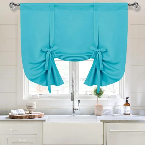 Vista 9 de DWCN Cortinas Opacas - Persiana Enrollable con Lazos para Ventana, Aislamiento Térmico, Oscurecimiento de Habitación, Cortinas con Bolsillo