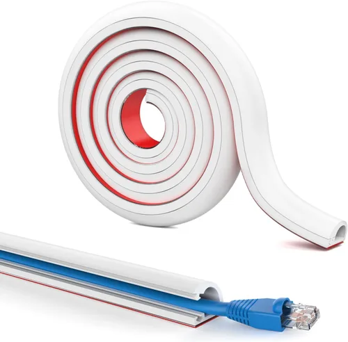 Vista 12 de UOMTFAI Cubierta de cable de pared de 39 pulgadas, cubierta de cable autoadhesivo para cables, cubierta de cable flexible para gestión de cables