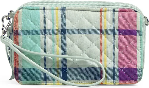 Vista 25 de Vera Bradley - Bolso cruzado de algodón todo en uno con protección RFID para mujer Amatista Plaid - Algodón Reciclado