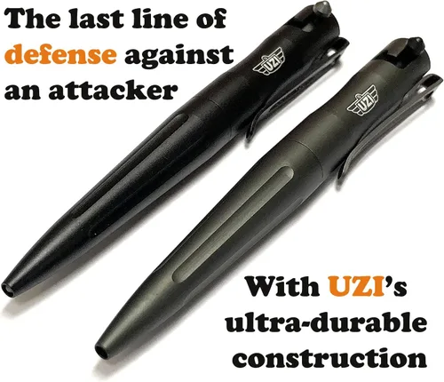 Vista 2 de Uzi Paquete combinado de bolígrafo táctico y perno de acción, paquete combinado negro y metal de pistola recargable, ultra duradero, ligero