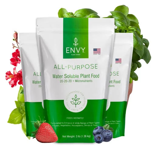 Vista 10 de ENVY Fertilizante para plantas multiusos, 0.5 libras, hace 50 galones, para plantas de interior y exterior, seguro para mascotas, soluble en agua