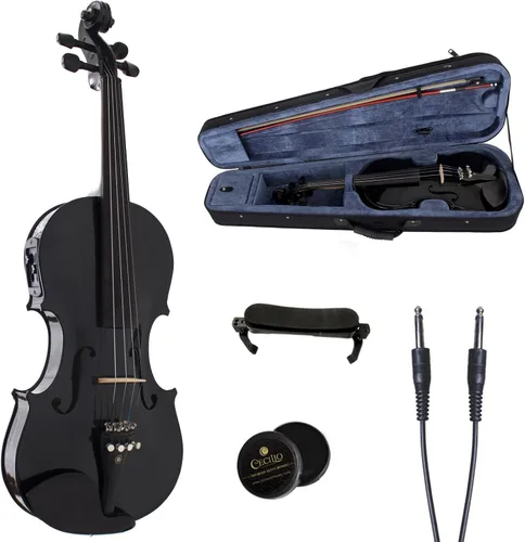 Vista 11 de Violín acústico/eléctrico de ébano Cecilio CVNAE, 4/4 (tamaño completo)