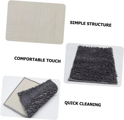 Vista 5 de Chenille Bathroom Rug 40x60 CM Polyester Non-Slip Absorbent Mat