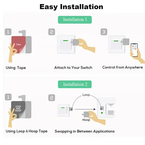 Vista 6 de Empujador de botón de interruptor inteligente: botón pulsador de bot, aplicación Tuya o control de temporizador, sin cableado, añade un concentrador
