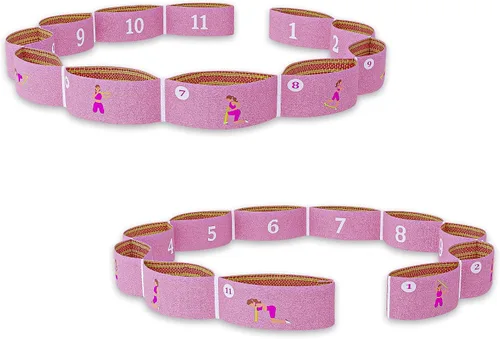 Vista 7 de Elastic Yoga Stretching Strap with 11 Loops, 2 PCS Stretch Straps for Physical Therapy, Pilates Stretch Band, Leg Stretching Strap, Elastic Exercise