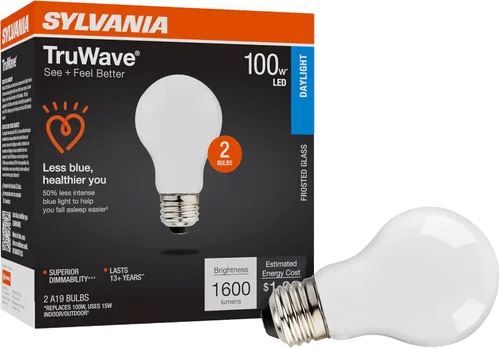 Vista 9 de LEDVANCE Sylvania - Bombilla LED TruWave Natural Series A19, equivalente a 75 W, eficiente 11 W, 1100 lúmenes, base media, regulable, esmerilada