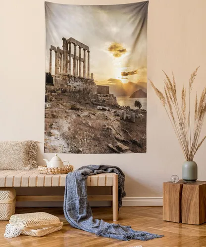 Vista 118 de Ambesonne Tapiz de hongos, atmósfera psicodélica, escena astral estrellada con motivos orientales trippy, decoración de tela para colgar en la pared
