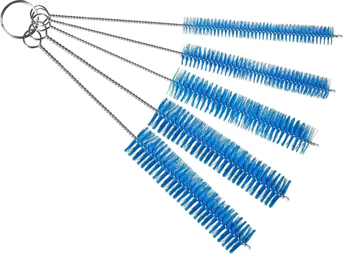 Vista 20 de Juego de cepillos de limpieza de tubos de 10 pulgadas, paquete de 5 cepillos pequeños de nailon extra largos con asas flexibles para botellas Negro