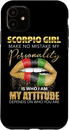 Vista 8 de Scorpio Girl - Funda para iPhone 17, diseño de labios fundidos, color negro