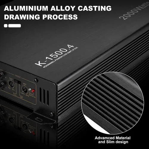 Vista 4 de Amplificador de 4 canales de 2000 W Amplificadores de coche de audio para coche Amplificadores de subwoofer
