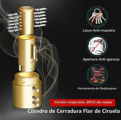 Vista 4 de Set de Candado de Disco con Alarma, Candado de Freno, Antirrobo Impermeable 110 dB con Pasador de 7 mm y Cable de Recordatorio de 1.5 m