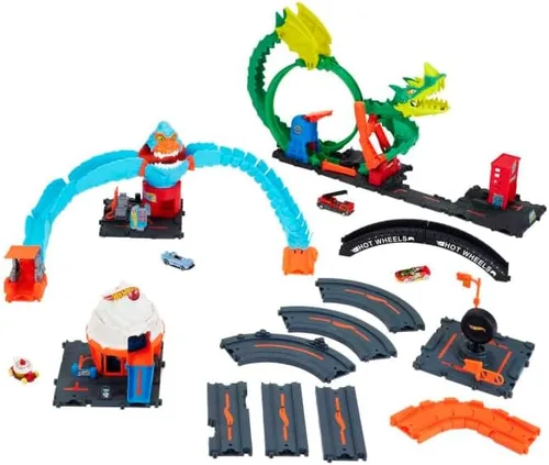 Vista 3 de Hot Wheels City Bundle with 4 HPM07 Playsets