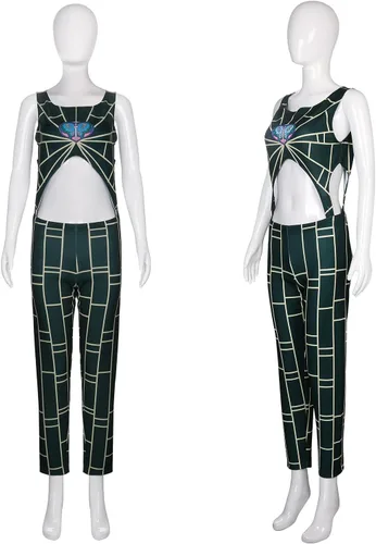 Vista 2 de HORNIGHT Jolyne Cujoh - Disfraz de cosplay de aventura extraña para hija de Kujo Jotaro, disfraz de Halloween, chaleco y pantalones para adultos