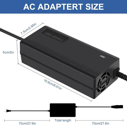 Vista 6 de (7 enchufes) Cargador de 58.8 V 3A para batería de litio de 51.8 V 50 V 52 V 14S compatible con Apollo 52V Phantom, Nanrobot d6, Explore, Ghost