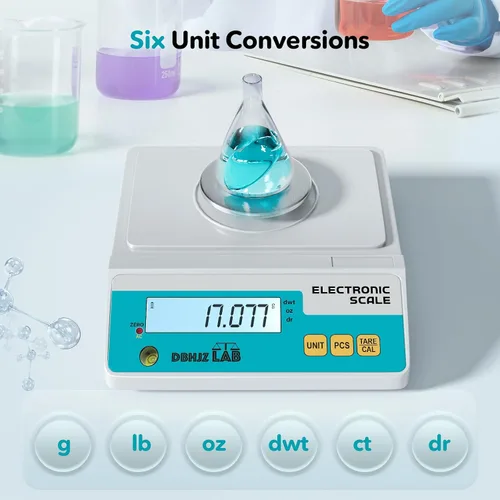 Vista 3 de Báscula de laboratorio 500g, 0.001g Balanza analítica electrónica de alta precisión g/lb/oz/dw/ct/dr Báscula científica de laboratorio
