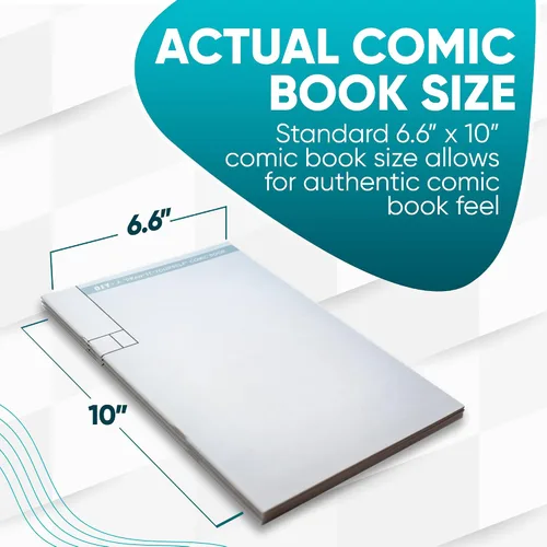 Vista 3 de KOALA TOOLS - Blank Comic Book, Draw-It-Yourself Comic Sketch Book with Dynamic Panels, 6.6 x 10 Inches, 28 Pages, Pack of 1