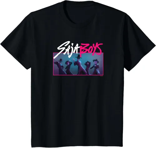 Vista 39 de Camiseta Oficial de KPop Demon Hunters Saja para Niños Negro