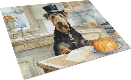 Vista 53 de Caroline's Treasures DAC1720LCB Affenpinscher - Tabla de cortar de vidrio con calabazas para cocina de otoño, grande, decorativa, de vidrio