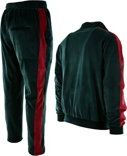 Vista 6 de Conjunto de terciopelo para hombre con bolsillos con cremallera y forro de terciopelo