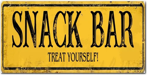 Vista 36 de Madcolitote Letrero de calle personalizado SNACK BAR con texto en inglés «Snack Bar» de madera para decorar la pared de la sala de estar, arte