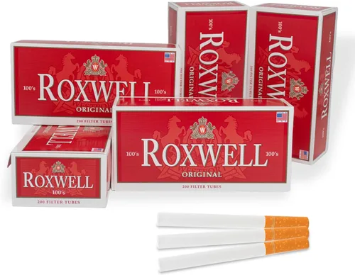 Vista 13 de Roxwell - Tubos para cigarrillos tamaño King – 1000 unidades – 5 cajas de 200 tubos – Filtros blancos de extracción suave – Tubos preenrollados