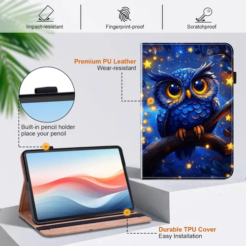 Vista 2 de Funda para Samsung Galaxy Tab S5e 10.5 2019 Modelo SM-T720/T725/T727 Tablet con Soporte para Lápiz, Cubierta de Diseño de Billetera con Soporte