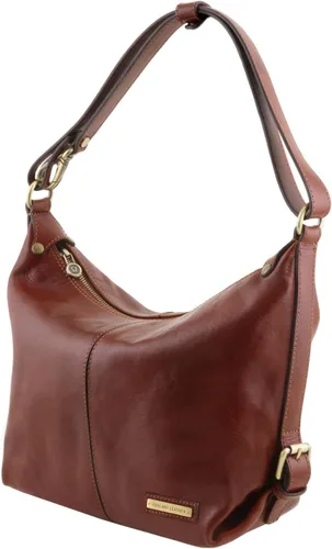 Vista 9 de Tuscany Leather Sabrina Bolso hobo de piel, Negro