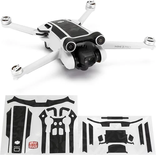 Vista 11 de WRAPGRADE Pegatinas de piel compatibles con DJI Mini 3 Pro Color de acento (verde militar)