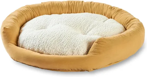 Vista 3 de Maddie Donut - Cama para perro con almohada central extraíble, color crema, pequeña (24 x 24 pulgadas)