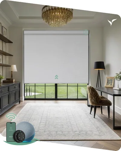 Vista 19 de Yoolax Persianas motorizadas con control remoto, persianas inteligentes opacas con control remoto, cortinas eléctricas compatibles con Alexa