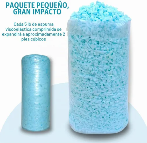 Vista 2 de BOXIN Relleno de espuma viscoelástica triturada, azul, 30 libras