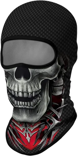 Vista 2 de Pasamontañas 3D, máscara de cara completa, resistente al viento, máscara de esquí con calavera táctica para motocicleta, ciclismo, Halloween