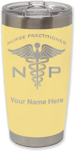 Vista 41 de LaserGram NP Nurse Practioner - Vaso aislado al vacío de 20 onzas, grabado personalizado incluido (negro)