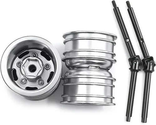 Vista 7 de RCHUBAM Llantas de rueda delantera RC con eje de transmisión CVD para 1/24 Axial SCX24 Deadbolt Bronco C10 RC Crawler Car Front Wheel Hubs Crawler