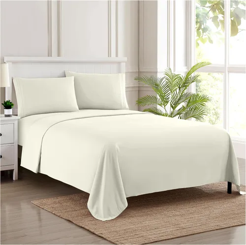 Vista 78 de Juego de sábanas extrasuaves de tamaño individual, ropa de cama transpirable y lujosa con correas elásticas integradas para las esquinas, colección