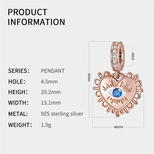 Vista 2 de Dijes de cuentas de mal de ojo azul para pulseras Pandora de plata de ley 925, dijes de la suerte, cuentas de regalo para mujer