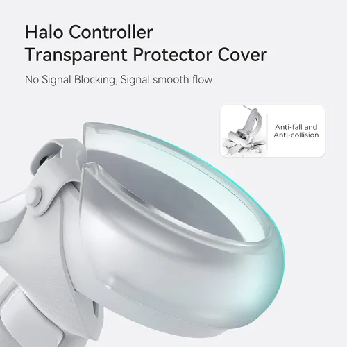 Vista 3 de KIWI design Funda de agarre para control con apertura de batería compatible con accesorios Quest 2, ajustable con correas para nudillos, adecuada
