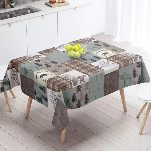 Vista 51 de Mantel azteca suroeste, diseño étnico tribal geométrico, estilo vintage, bohemio, elegante, lavable, para comedor, cocina, granja, fiesta