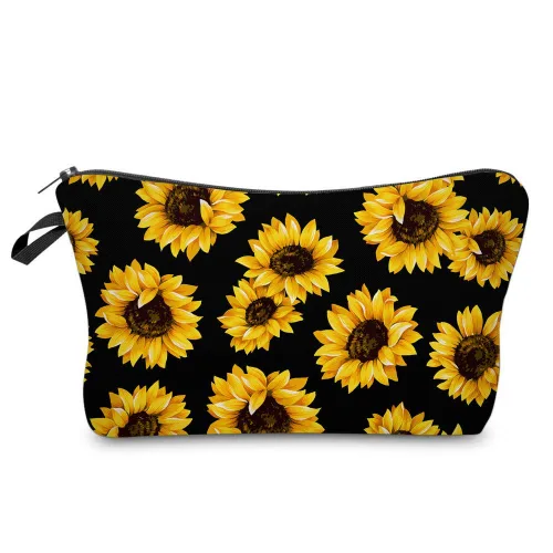 Vista 5 de FITINI Bolsa de maquillaje de aguacate de viaje, pequeña bolsa organizadora de cosméticos portátil para mujeres y niñas, con cremallera