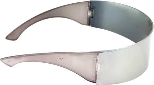 Vista 4 de grinderPUNCH Gafas de sol con escudo futurista de espejo plateado