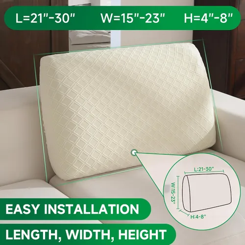 Vista 2 de OHSIO Funda para sofá, funda elástica para sofá, fundas lavables para cojín de asiento suave, funda seccional para sofá en forma de L, protector