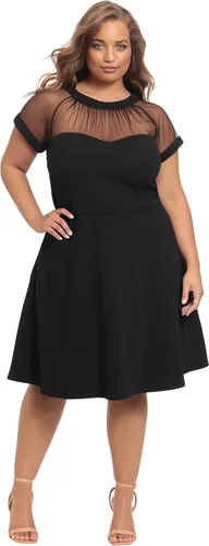 Vista 5 de Maggy London Vestido de ilusión ajustado y acampanado para mujer