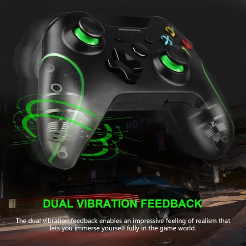 Vista 4 de Wireless Controller Compatible with Xbox OnePC - 2.4GHz Game Controller Built-in Dual Vibration Gamepad Compatible with Xbox OneOne SOne XOne Series