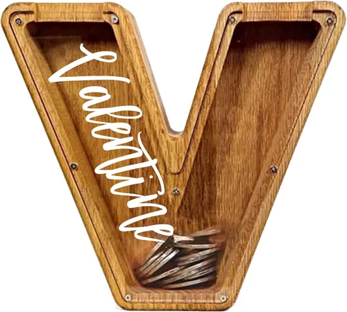Vista 19 de Alcancía de madera grande personalizada, 7.5 pulgadas, con ventana acrílica fácil de abrir, caja de ahorro de dinero inicial para niños y niñas