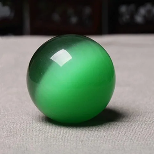 Vista 5 de Bolas artificiales de cristal Baoding de ojo de tigre de gato verde de 2 pulgadas, bolas de terapia de manos, bolas de estrés para aliviar