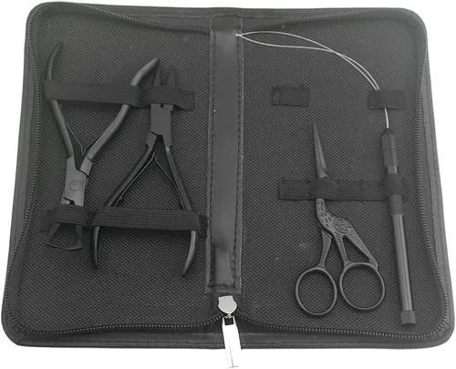 Vista 6 de Kit de herramientas de extensión de cabello, extensiones de cabello, extensiones de cabello, alicates para cerrar y quitar cuentas de microenlace